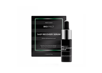 BIOEFFECT 3xGF Recovery Serum 15 ml avec son étui, sérum réparateur intensif post-traitement aux facteurs de croissance.